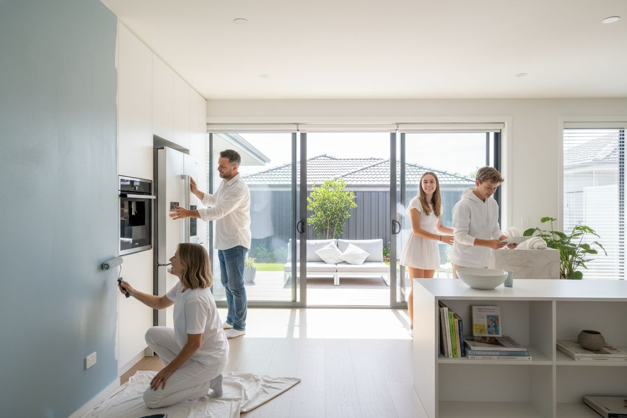 custom home renovation, modern living room, family renovation